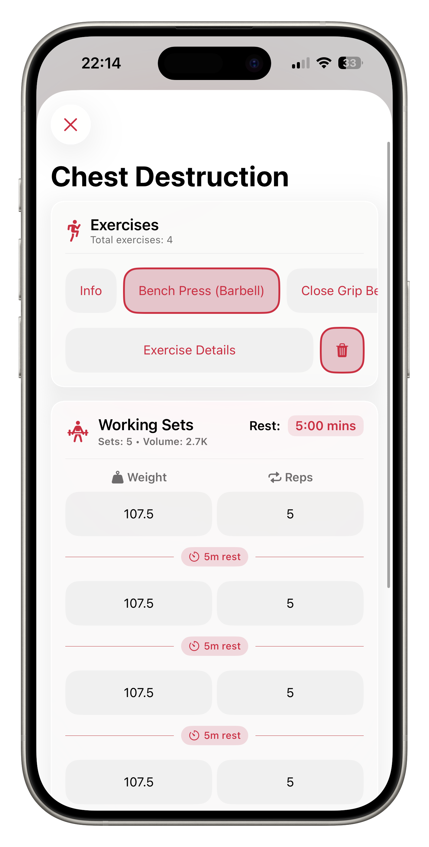 Workout editor interface for creating custom programs